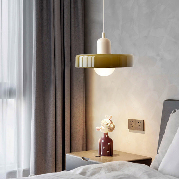 Glazen hanglamp verstelbare kabel ronde pendellamp eettafel woonkamer verlichting modern design sfeervolle ruimte | Sulvida