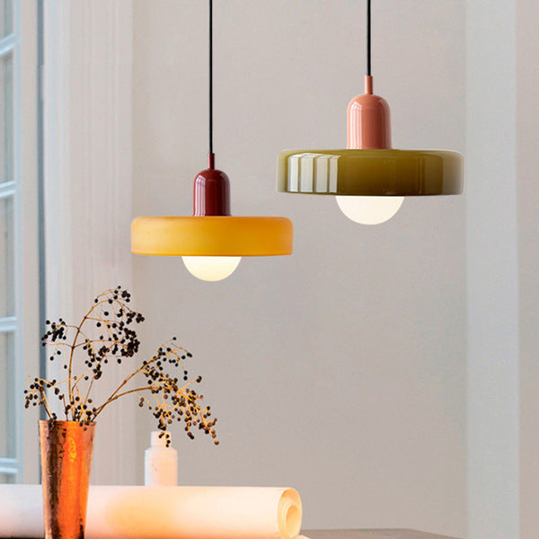 Glazen hanglamp verstelbare kabel ronde pendellamp eettafel woonkamer verlichting modern design sfeervolle ruimte | Sulvida