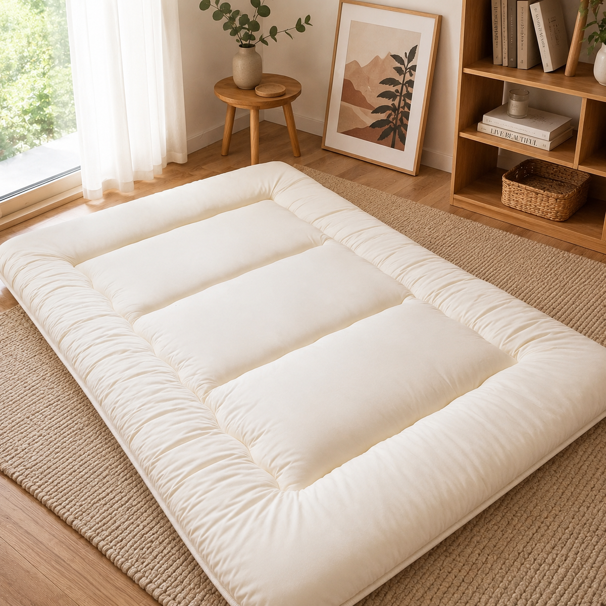 Japanse Futon Matras 10cm Dik Vouwbaar Slaapmat Tatami Bed Volwassenen Kinderen Gasten Vloer Slaapkamer | Sulvida