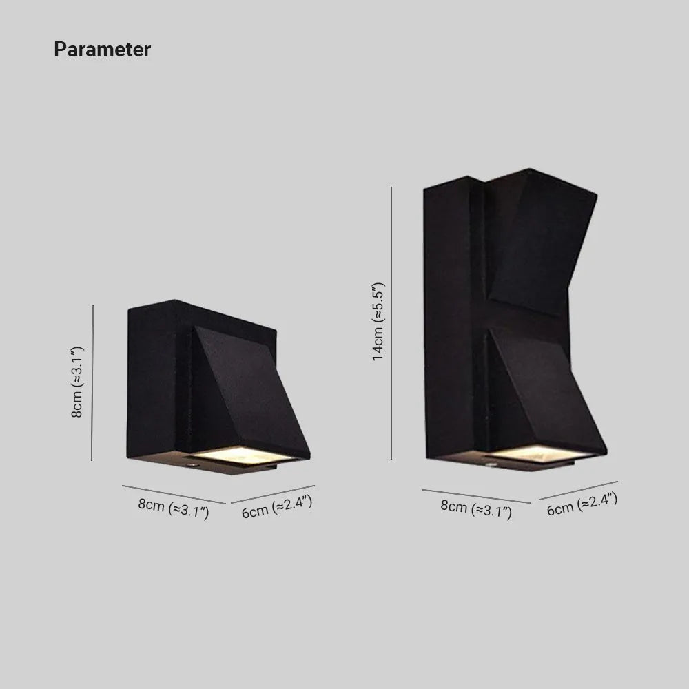 Moderne Wandlamp Buiten Zwart Metaal LED IP65 Waterdicht Verlichtingsarmatuur voor Tuin Gang Entree Terras | Sulvida