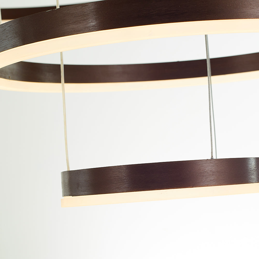 Hanglamp Metalen Ringen Zwart Goud Koffie LED Modern Dimbaar Eettafel Woonkamer Slaapkamer Verstelbaar | Sulvida