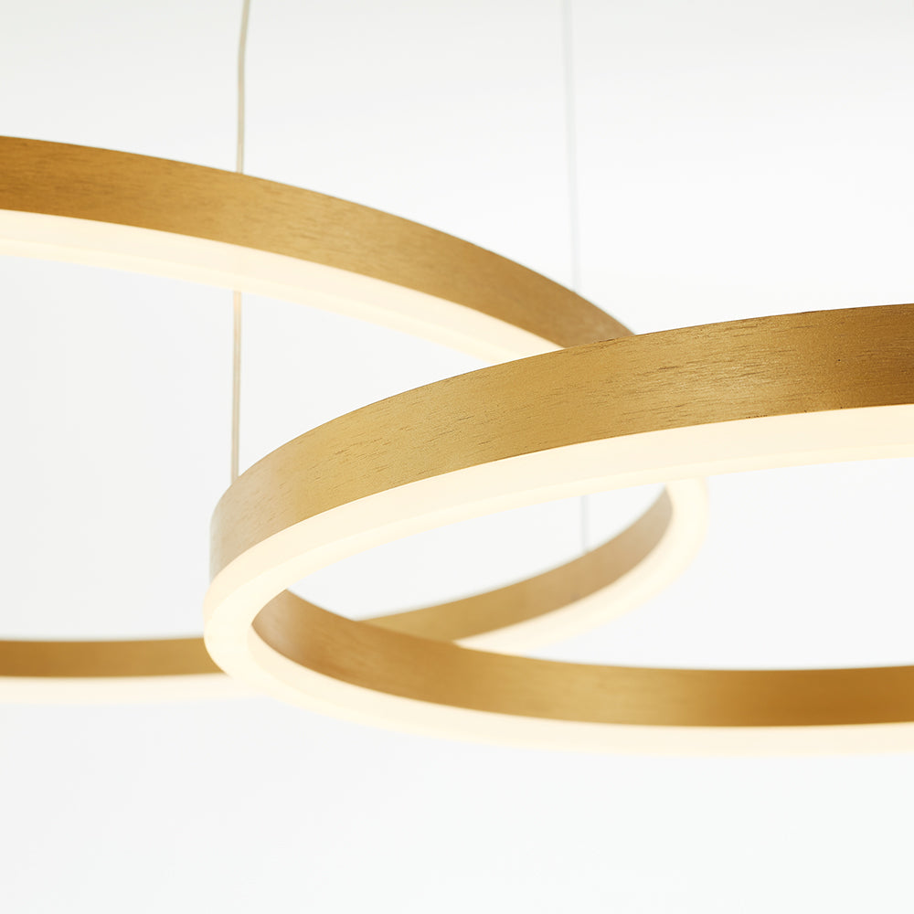 Hanglamp Metalen Ringen Zwart Goud Koffie LED Modern Dimbaar Eettafel Woonkamer Slaapkamer Verstelbaar | Sulvida