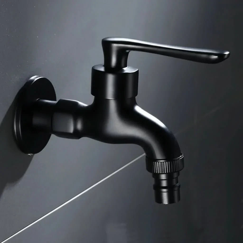 Wandmengkraan Messing Mat Zwart Koudwater Wandkraan Keuken Badkamer Tuin Buitenkraan G1/2 Aansluiting | Sulvida