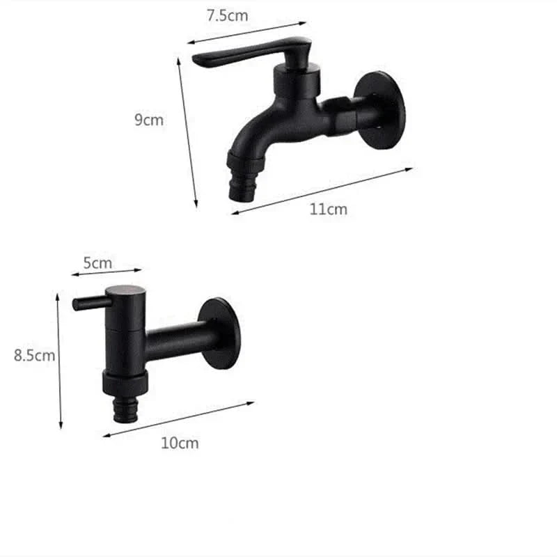 Wandmengkraan Messing Mat Zwart Koudwater Wandkraan Keuken Badkamer Tuin Buitenkraan G1/2 Aansluiting | Sulvida
