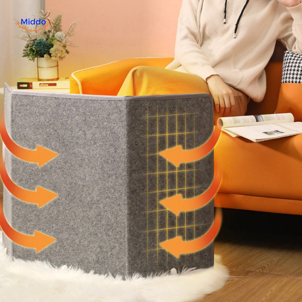 Elektrische Beenverwarmer 3D Warmtekussen 8 Standen Timer Veilig Thuis Kantoor Voetverwarming 95x52cm | Sulvida