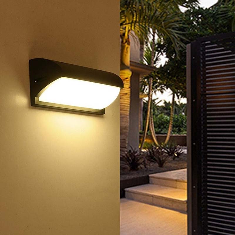 Buitenlamp Bewegingssensor Zwart LED Waterdicht Tuinverlichting Wandmontage Entree Veranda Oprit Gevel | Sulvida