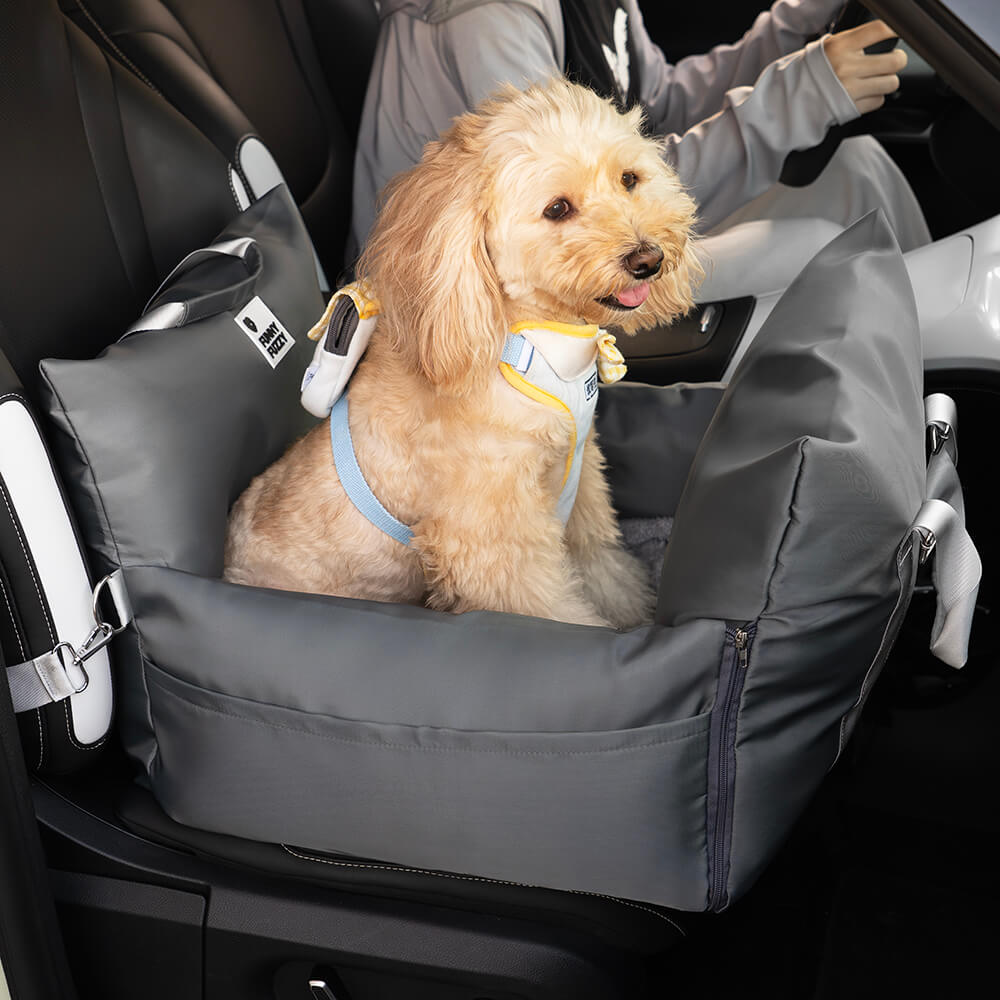 Autostoel voor Honden met Veiligheidsgordel Zacht Reiskussen Wasbare Hoes Comfort Thuis en Onderweg Bescherming | Sulvida