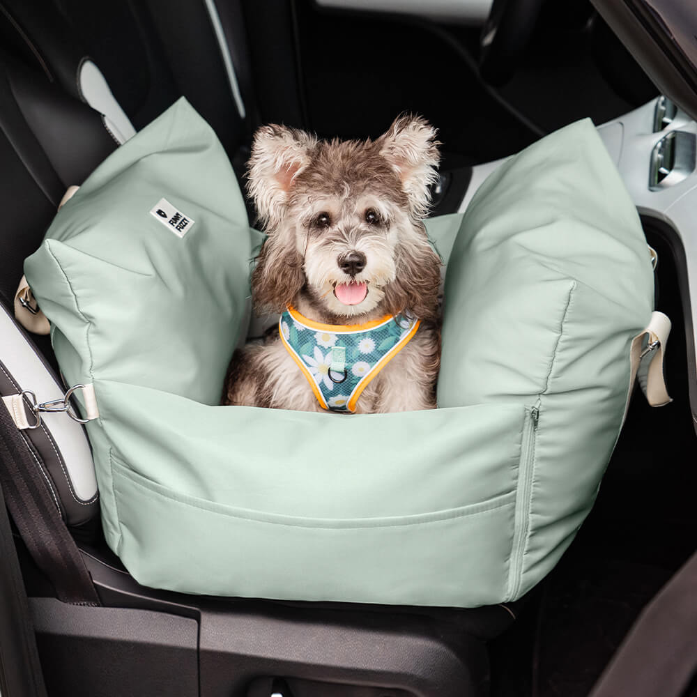 Autostoel voor Honden met Veiligheidsgordel Zacht Reiskussen Wasbare Hoes Comfort Thuis en Onderweg Bescherming | Sulvida