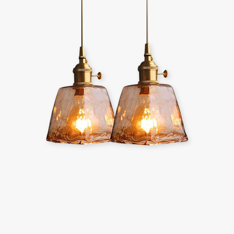 Hanglamp Glas Messing Industrieel Retro Design Woonkamer Eetkamer Slaapkamer Warm Licht LED E27 Vintage Stijl | Sulvida