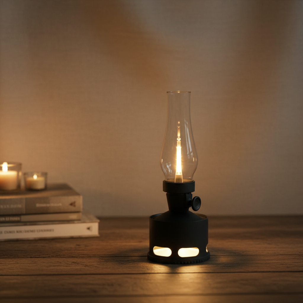 Oplaadbare Vintage Lantaarn LED Metaal Glas Sfeerverlichting Tuin Tafel Camping Decoratief Dimbaar USB-C | Sulvida