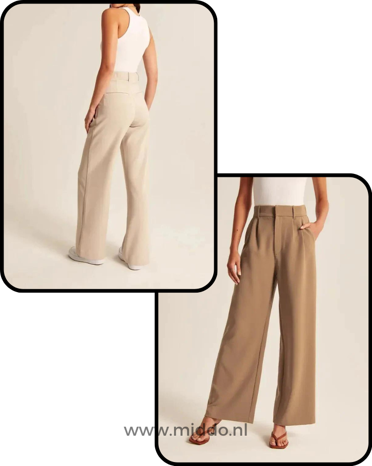 Dames Pantalon Wijde Pijpen Casual Elastische Taille Comfortbroek Dagelijks Draagbaar Losse Pasvorm Streetwear | Sulvida