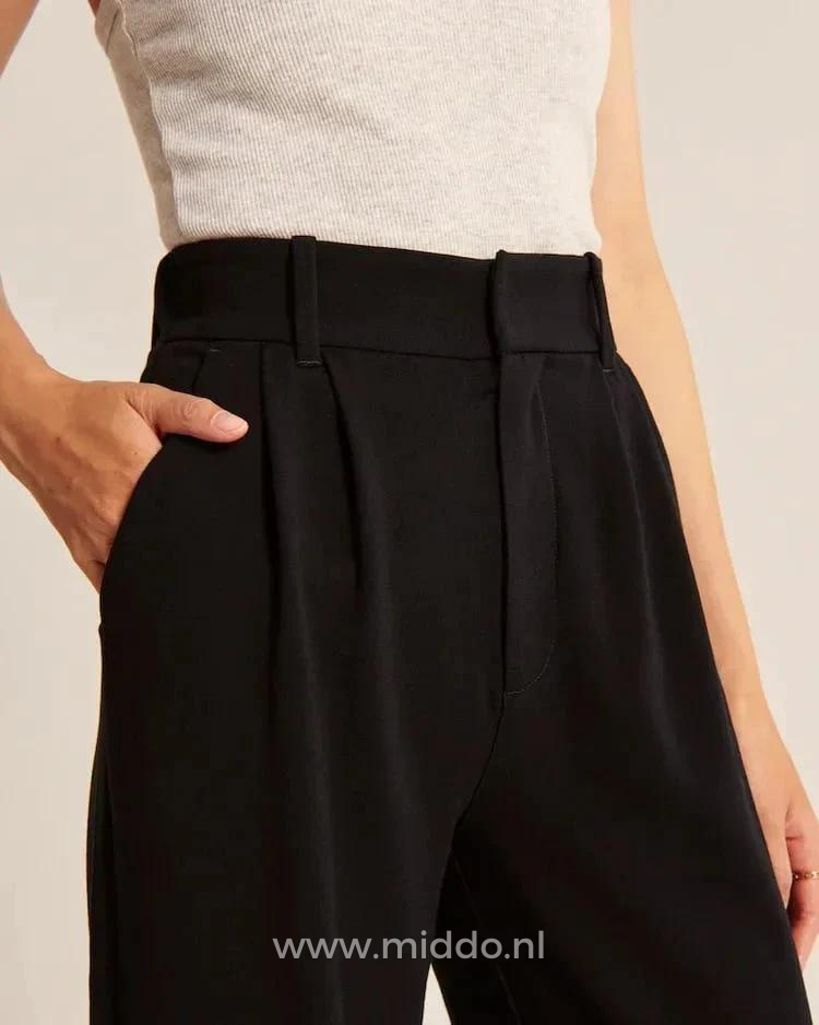 Dames Pantalon Wijde Pijpen Casual Elastische Taille Comfortbroek Dagelijks Draagbaar Losse Pasvorm Streetwear | Sulvida