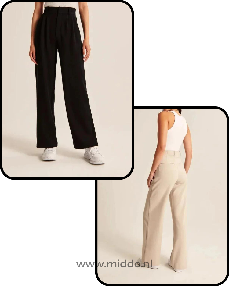 Dames Pantalon Wijde Pijpen Casual Elastische Taille Comfortbroek Dagelijks Draagbaar Losse Pasvorm Streetwear | Sulvida