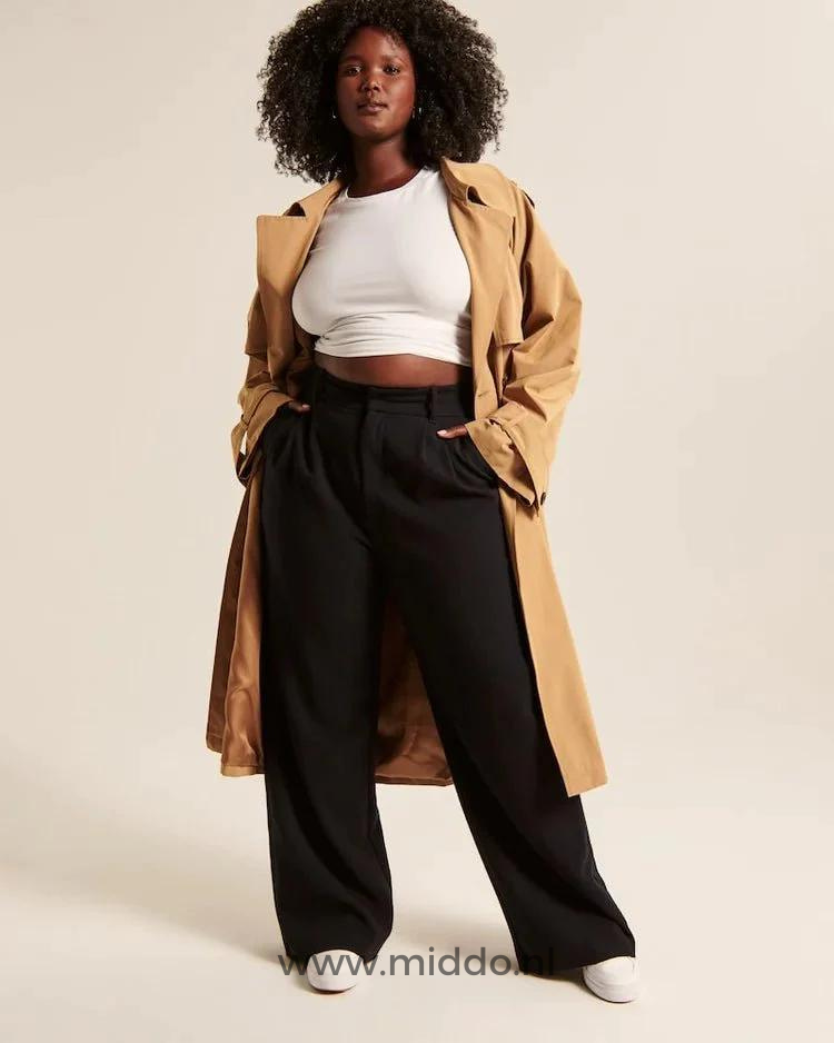 Dames Pantalon Wijde Pijpen Casual Elastische Taille Comfortbroek Dagelijks Draagbaar Losse Pasvorm Streetwear | Sulvida