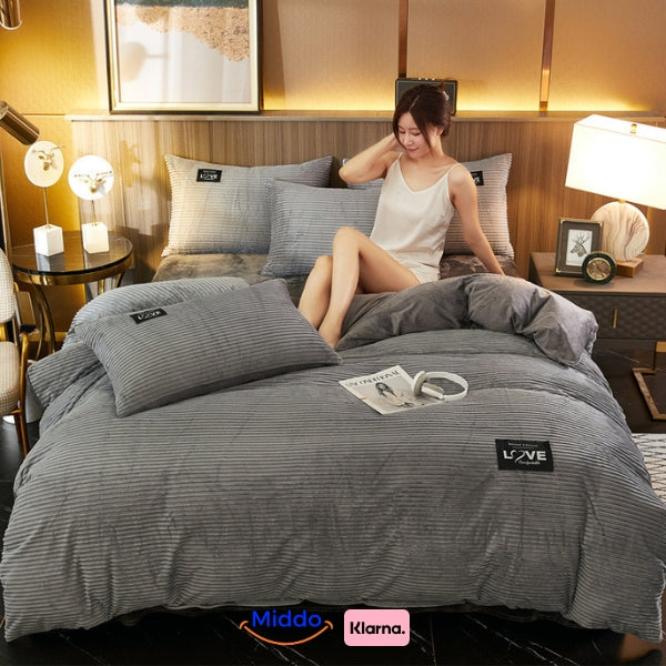 Teddy Fleece Dekbedovertrek Warm Zacht Winterdekbed met Rits Slaapkamer 150x200 180x220 200x230 220x240 | Sulvida