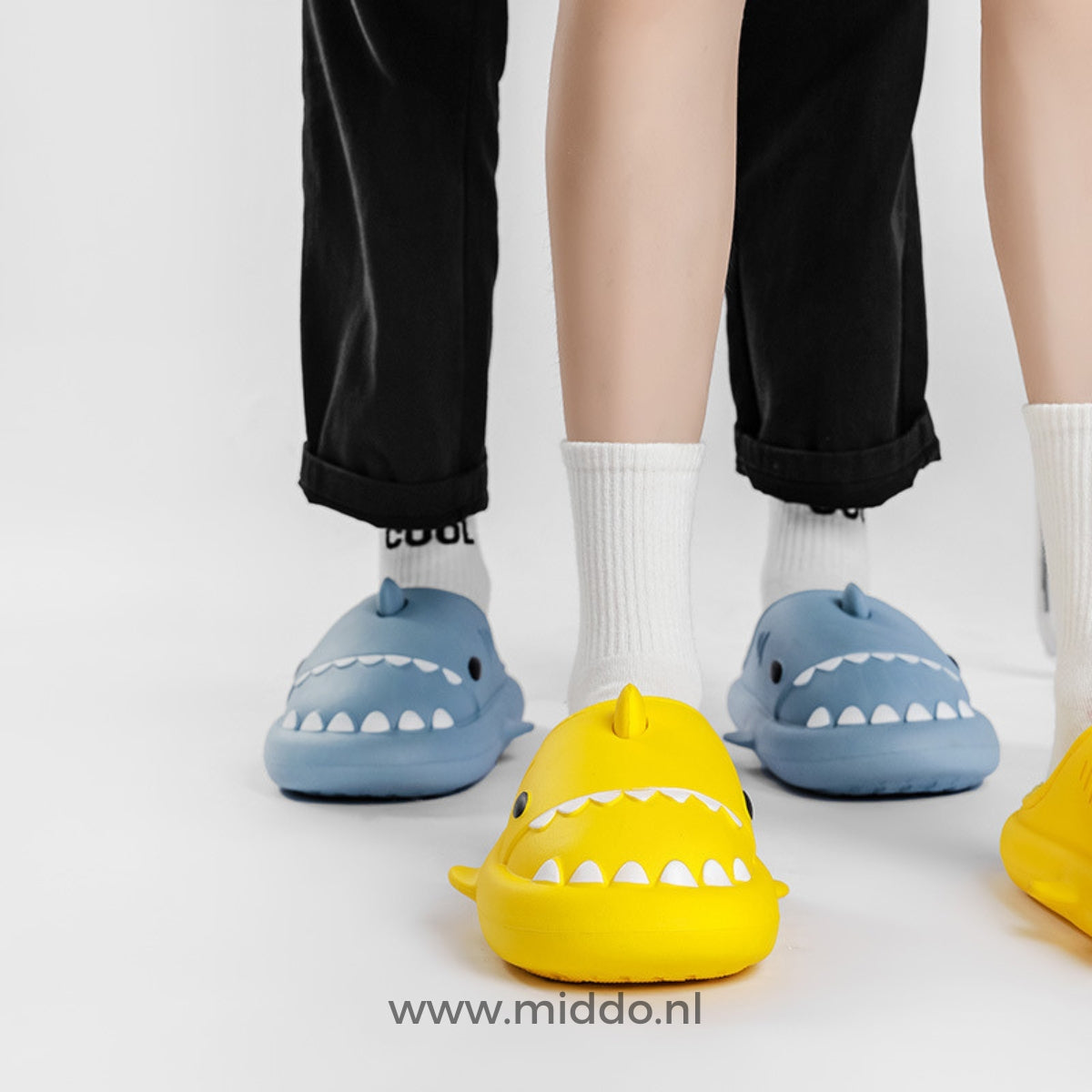 Haaienslofjes Pluche Huisslippers Familie Zachte Pantoffels Antislip voor Binnen Grappig Design Comfort | Sulvida