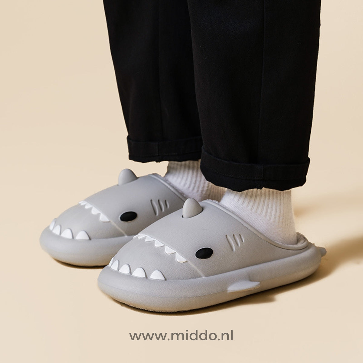 Haaienslofjes Pluche Huisslippers Familie Zachte Pantoffels Antislip voor Binnen Grappig Design Comfort | Sulvida