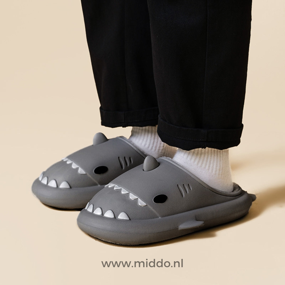 Haaienslofjes Pluche Huisslippers Familie Zachte Pantoffels Antislip voor Binnen Grappig Design Comfort | Sulvida