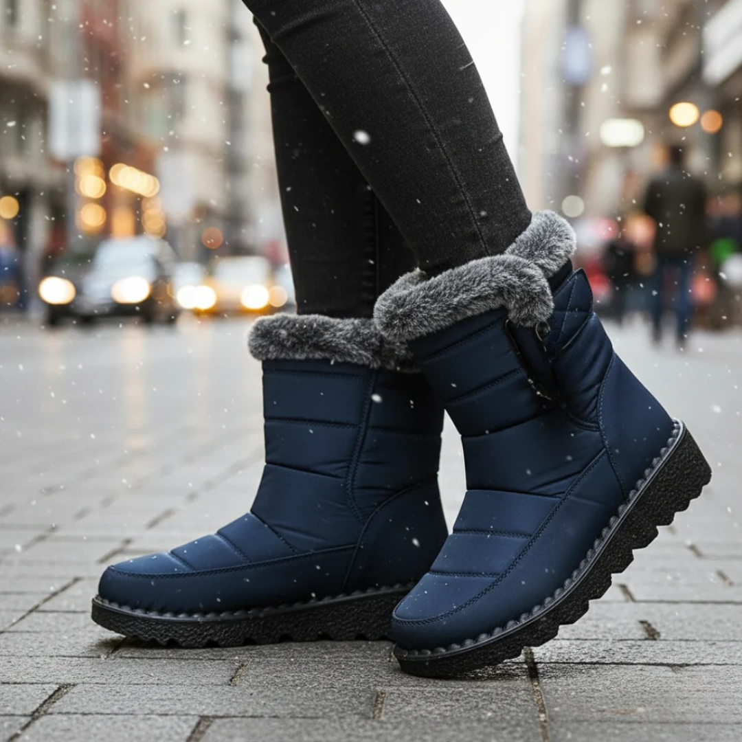 Dameslaarzen Waterdicht met Warmvoering Antislip Zool Klittenband Winterschoenen Dames Wol Sneeuw Winter Comfort | Sulvida
