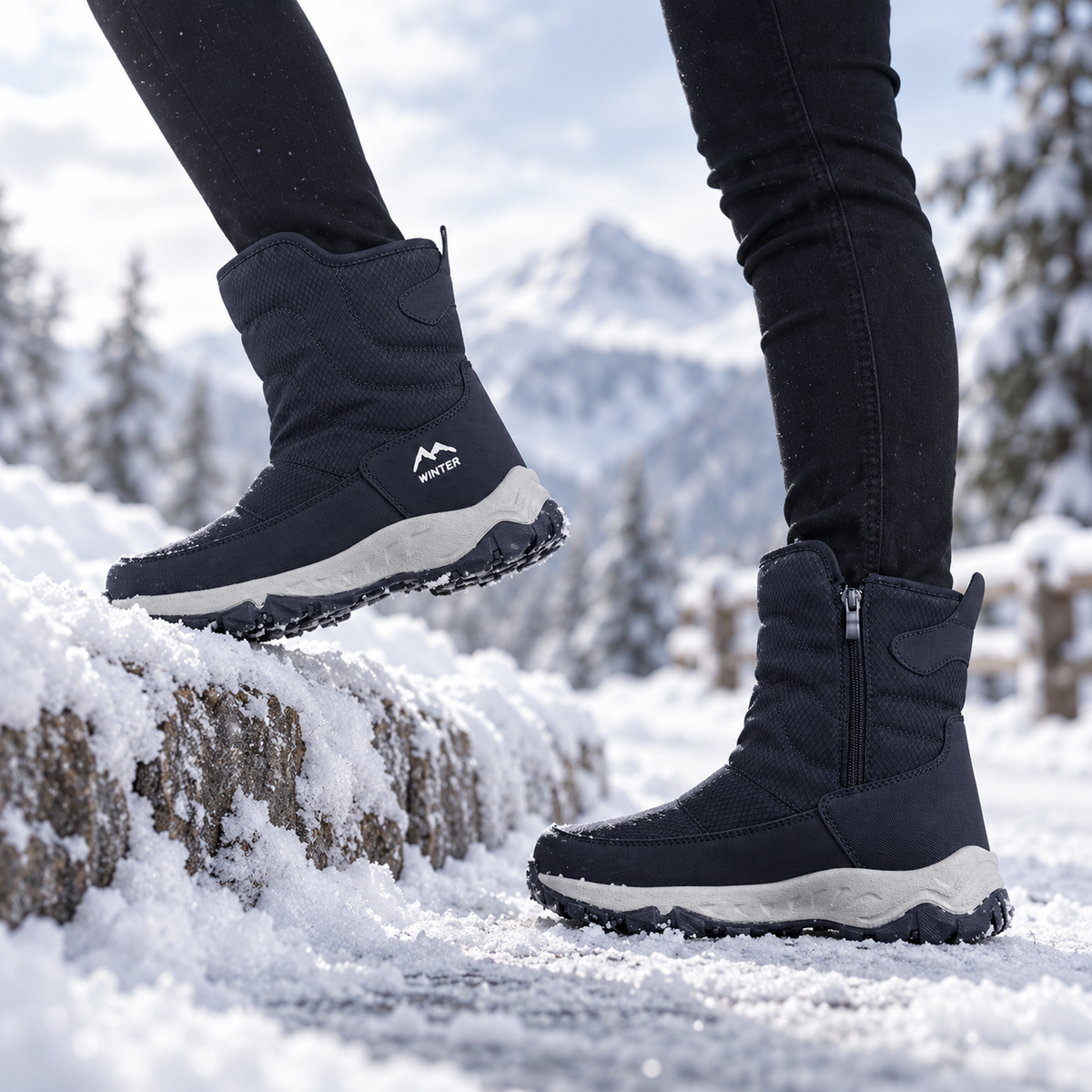 Winterlaarzen Heren Waterdicht Gevoerd met Ritssluiting Warm Geïsoleerd Sneeuwlaarzen voor Kou en Winter | Sulvida