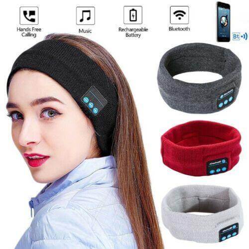 Bluetooth Muziek Hoofdband Gebreid Acryl Draadloze Stereo Koptelefoon Verstelbaar Hardlopen Gym Sport Fitness | Sulvida