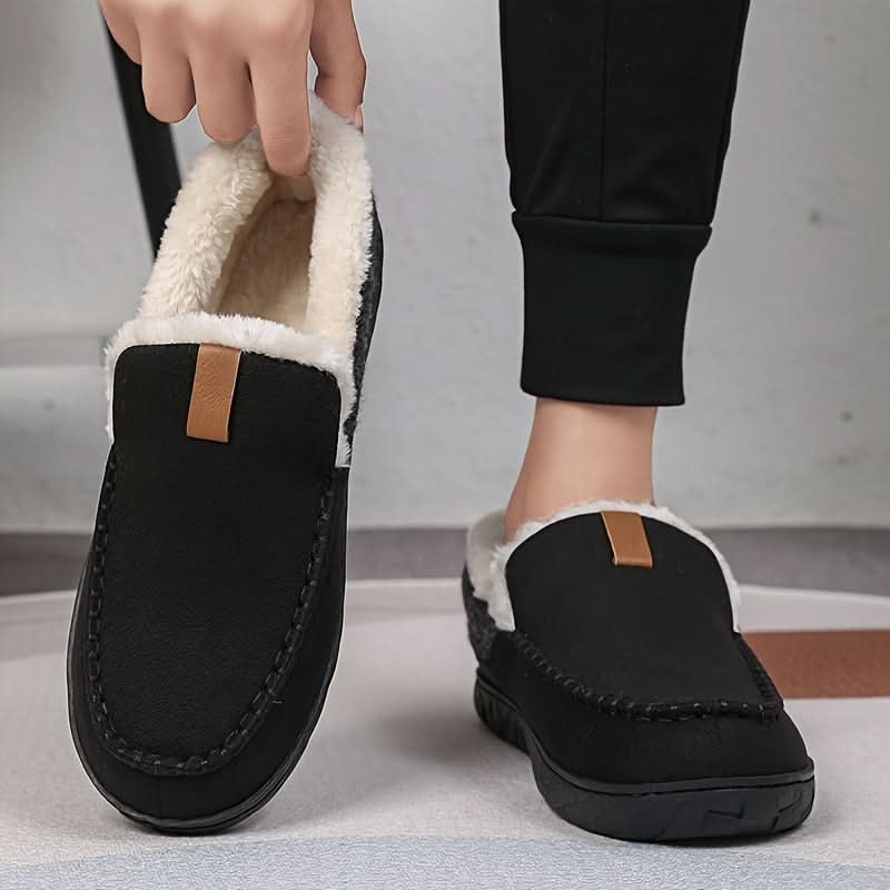 Chaussons pour homme en laine synthétique Chauds Modèle d’hiver Confortables pour la maison Design doux Pantoufles 40-50 | Sulvida