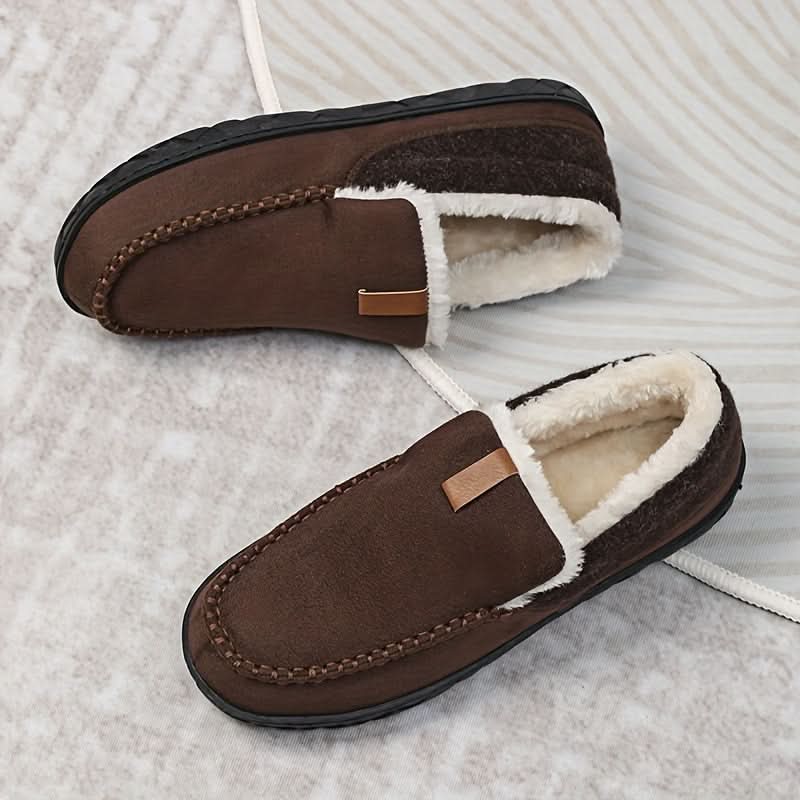 Chaussons pour homme en laine synthétique Chauds Modèle d’hiver Confortables pour la maison Design doux Pantoufles 40-50 | Sulvida