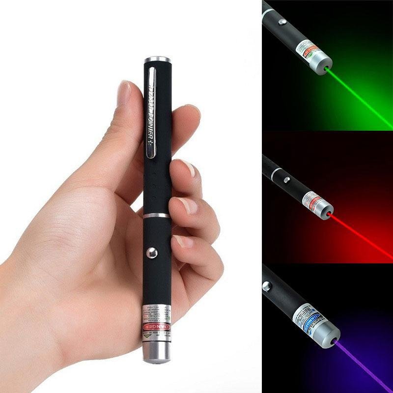 Laserpointer met Drie Kleuren Rood Groen Blauwpaars – Professionele Presentatietool voor Werk Onderwijs en Buiten – Metalen Behuizing 14x155mm | Sulvida