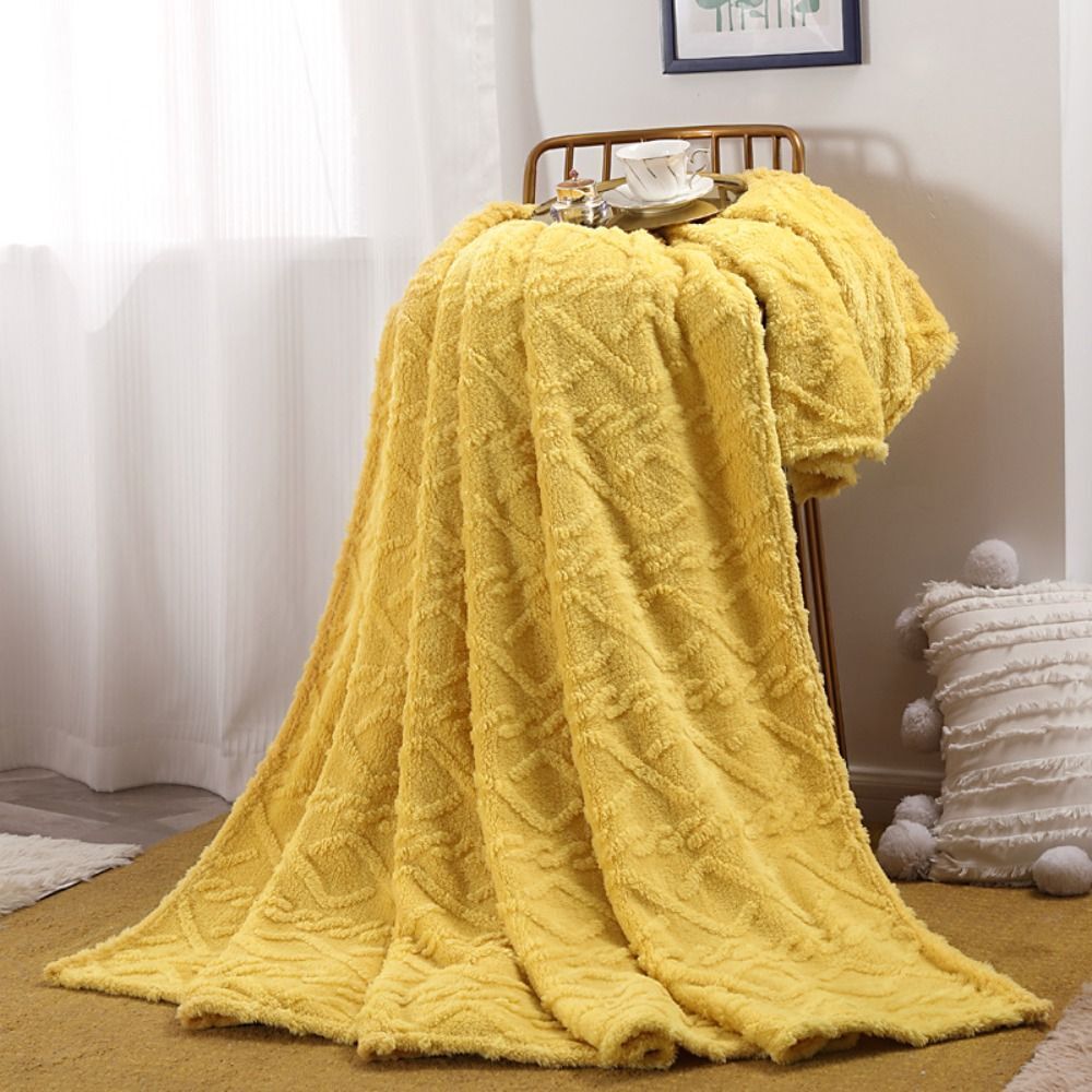 3D Fleece Plaid met Luxe Structuur Zachte Deken voor Bed Bank Woonkamer Wol-Effect Textuur Decoratief Slaapkamer | Sulvida