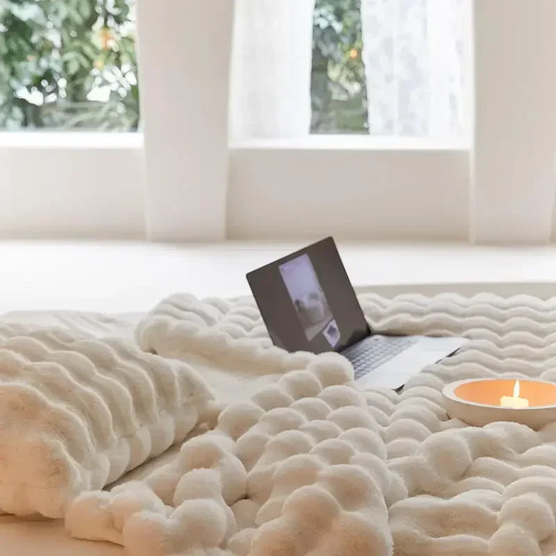 Luxe plaid pluche fleece voor bank en bed warm zacht alle seizoenen decoratief woonkamer slaapkamer deken | Sulvida