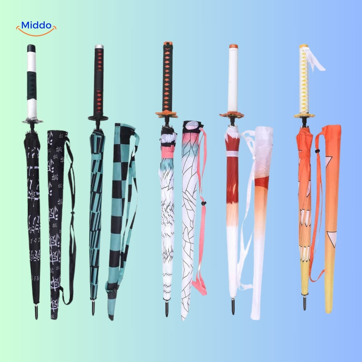Animeparaplu met UV-bescherming Japanse Paraplu Lichtgewicht Parasol Zonbescherming Regenscherm Compact | Sulvida