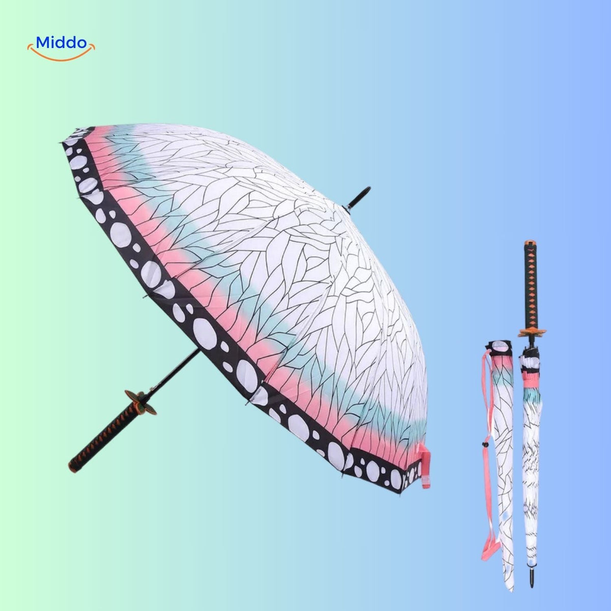 Animeparaplu met UV-bescherming Japanse Paraplu Lichtgewicht Parasol Zonbescherming Regenscherm Compact | Sulvida