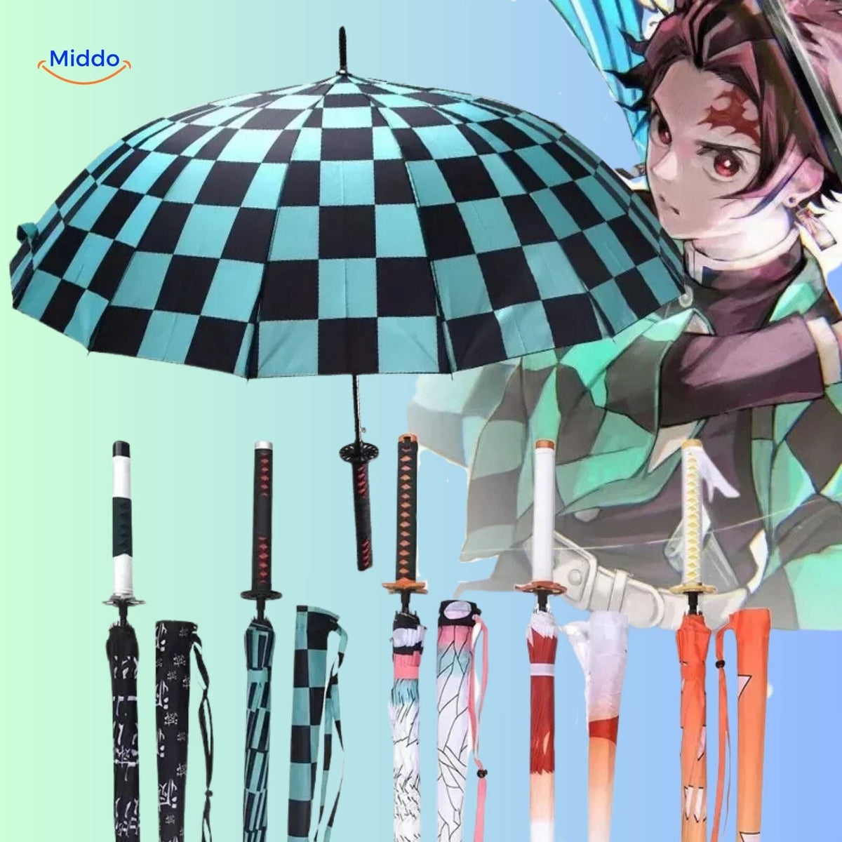 Animeparaplu met UV-bescherming Japanse Paraplu Lichtgewicht Parasol Zonbescherming Regenscherm Compact | Sulvida