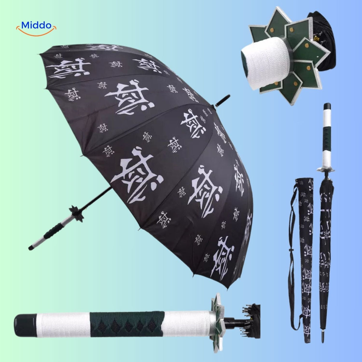 Animeparaplu met UV-bescherming Japanse Paraplu Lichtgewicht Parasol Zonbescherming Regenscherm Compact | Sulvida
