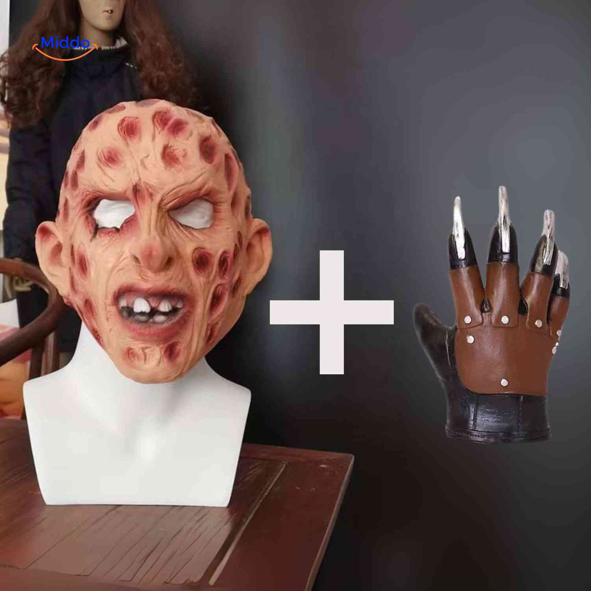 Griezelmasker Halloween Horror Zombiemasker met Realistische Details Verbrande Zombie Eng Griezelig Kostuum | Sulvida
