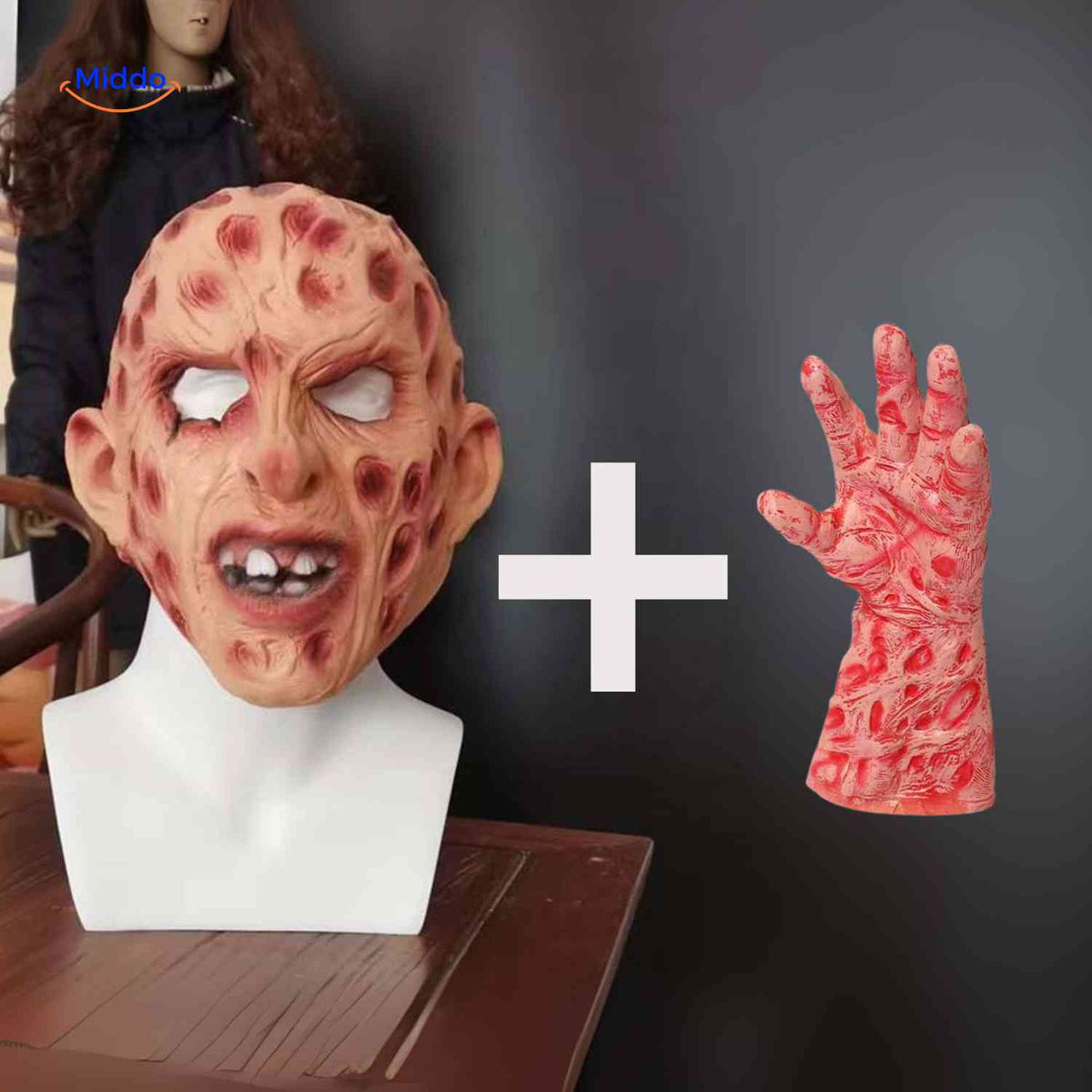 Griezelmasker Halloween Horror Zombiemasker met Realistische Details Verbrande Zombie Eng Griezelig Kostuum | Sulvida