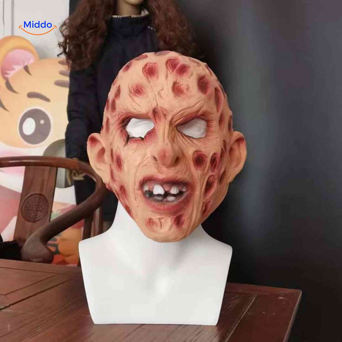 Griezelmasker Halloween Horror Zombiemasker met Realistische Details Verbrande Zombie Eng Griezelig Kostuum | Sulvida