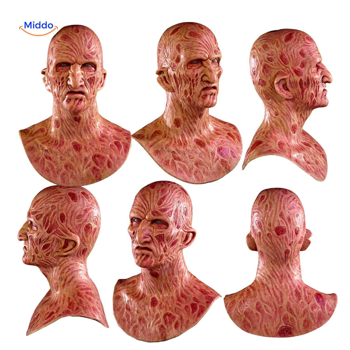 Griezelmasker Halloween Horror Zombiemasker met Realistische Details Verbrande Zombie Eng Griezelig Kostuum | Sulvida