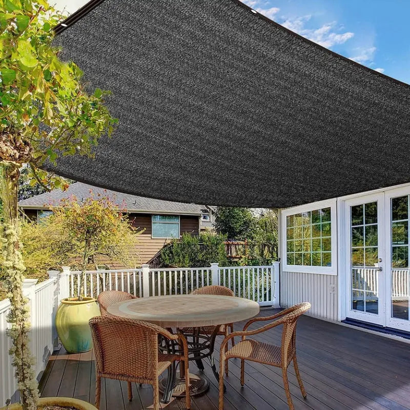 Voile d’ombrage carré 2x2m 3x3m 5x5m noir perméable à l’eau, protection solaire et UV pour jardin, terrasse et balcon | Sulvida