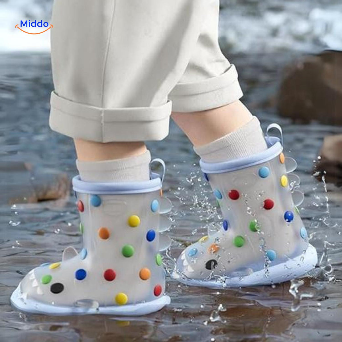 Waterdichte Kinderregenlaarzen met 3D-Haaiontwerp en Antislip Zool voor Jongens en Meisjes Speels Design | Sulvida