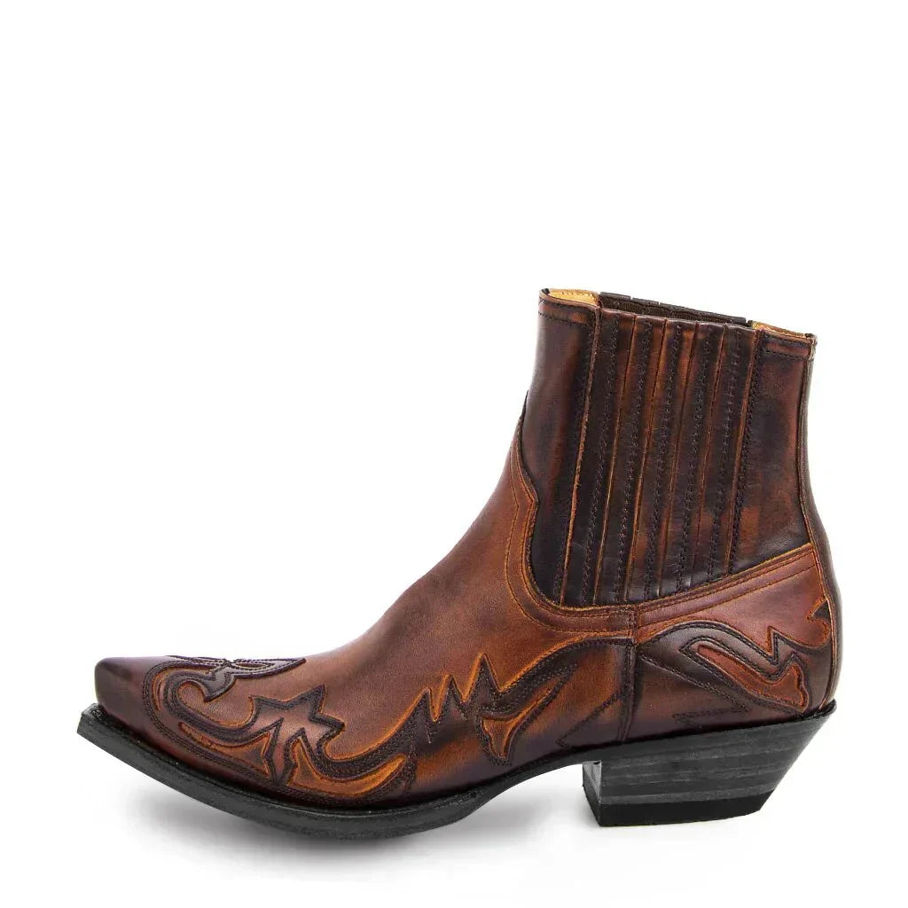 Leren Western Laarzen Heren Cowboystijl met 5cm Hak en Robuuste Zool PU Leder Klassiek Iconisch Design | Sulvida