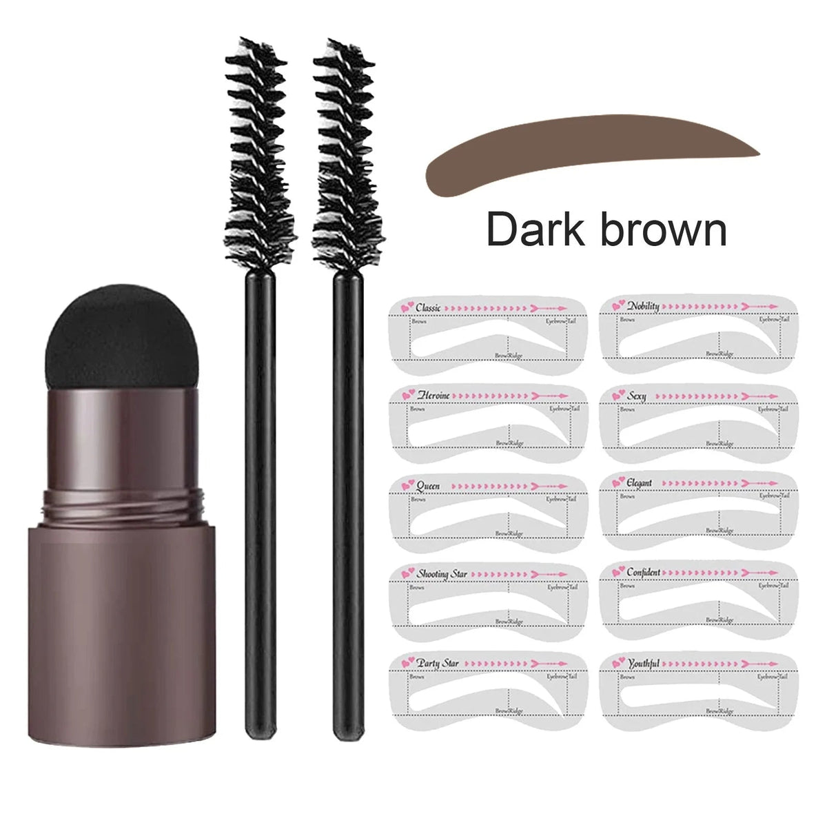 Wenkbrauw Stempel Styling Set 5 Kleuren Professionele Wenkbrauw Make-up Kit met Sjablonen en Poeder voor Beginners | Sulvida