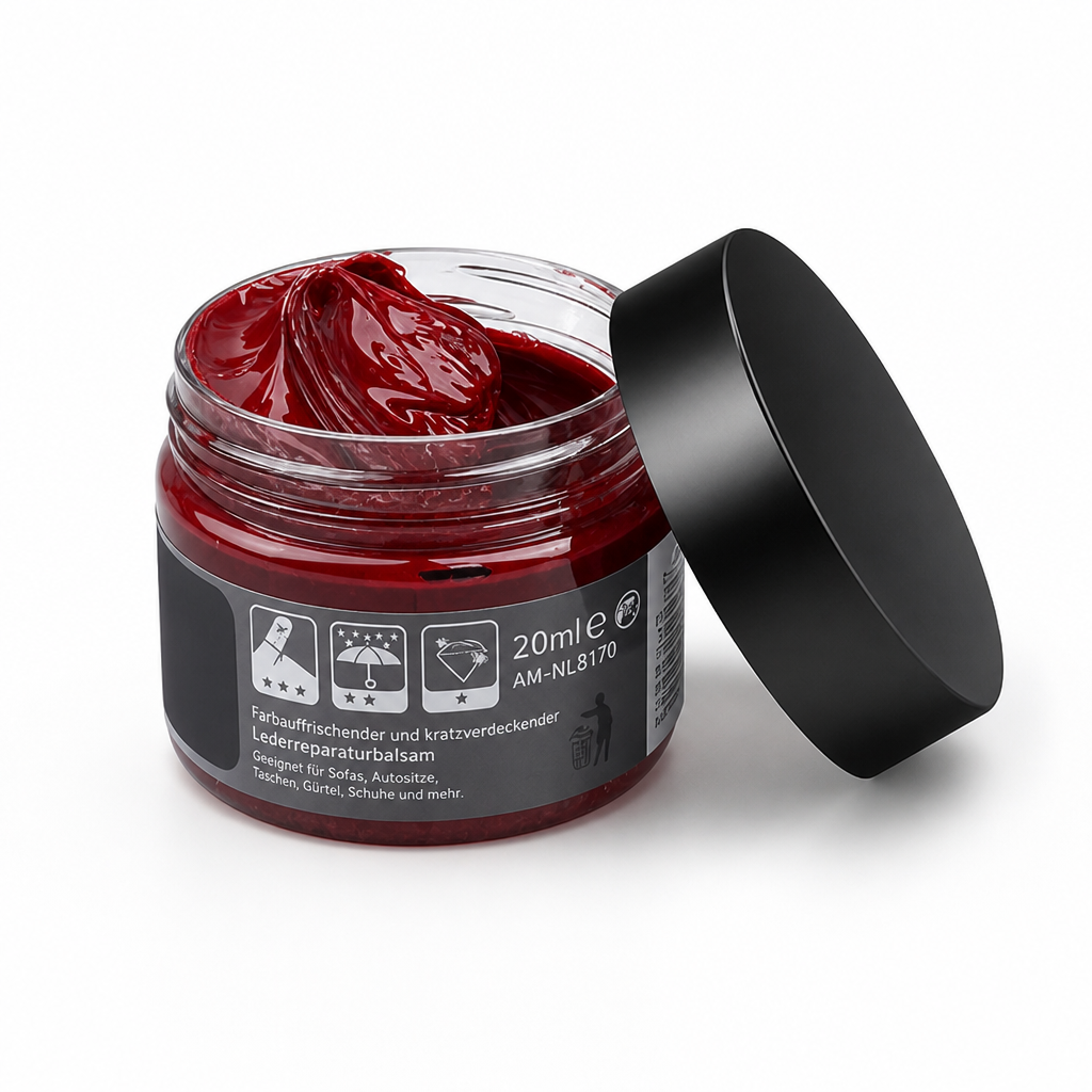 Baume réparateur pour cuir 20ml, raviveur de couleur et correcteur de rayures pour meubles, voitures, chaussures, sacs et accessoires en cuir | Sulvida