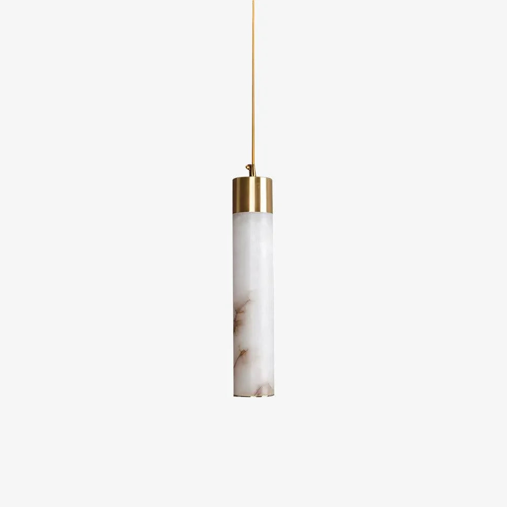 Hanglamp Natuursteen Cilinder Messing LED Buismodel Eettafel Keuken Woonkamer Scandinavisch Modern Design | Sulvida
