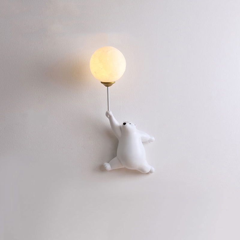 Wandlamp Beer met Ballon LED Wit Blauw Roze Kinderkamer Slaapkamer Woonkamer Leeslamp Acrylic Decoratief | Sulvida