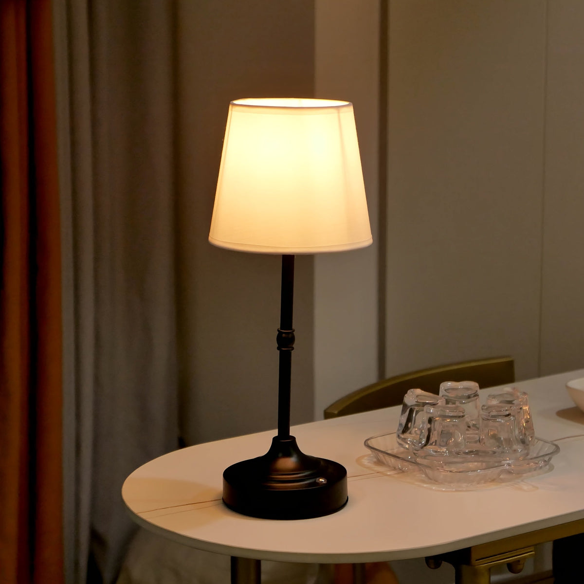 Draadloze Tafellamp USB Oplaadbaar Dimbaar met Aanraakbediening Geborsteld Metaal voor Slaapkamer Woonkamer | Sulvida