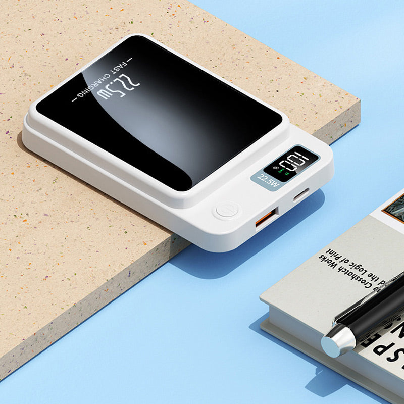 Powerbank 20.000mAh Ultra-Compact Draadloos Opladen Snellader 22,5W Drie Apparaten Tegelijk LED-Display | Sulvida
