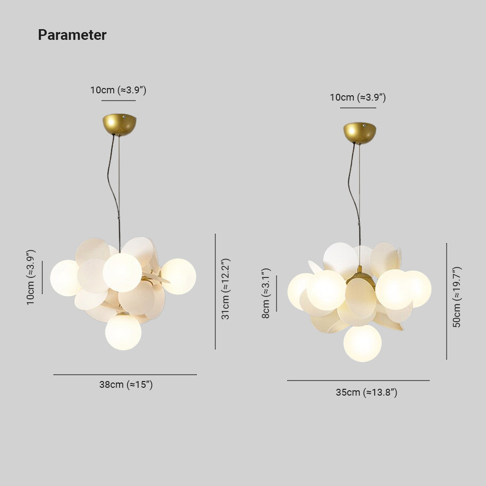 Bloementak Kroonluchter Plafondlamp Meerdere Lichtpunten Metaal Glas Woonkamer Eetkamer Slaapkamer LED | Sulvida
