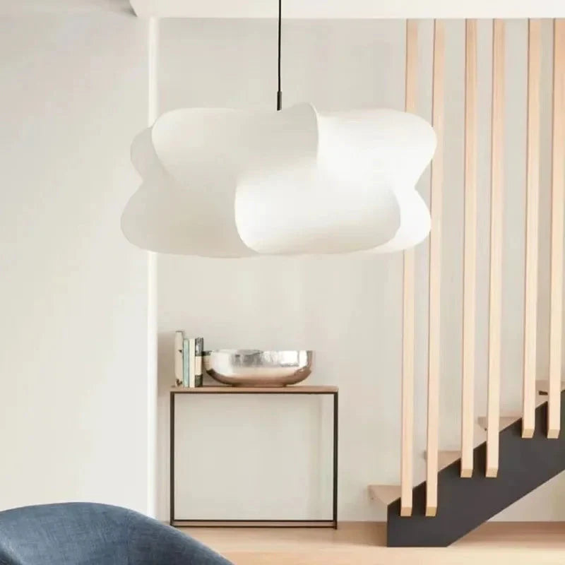 Zijden hanglamp met Japans geïnspireerd design LED warm wit licht voor woonkamer eetkamer salon modern interieur | Sulvida
