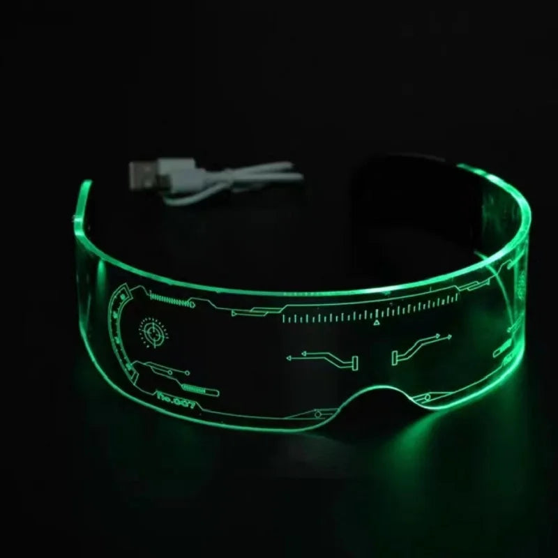 LED Visor Bril Futuristisch Design – Oplaadbare Lichtgevende Eyewear voor Festivals Clubs Feesten Cosplay | Sulvida